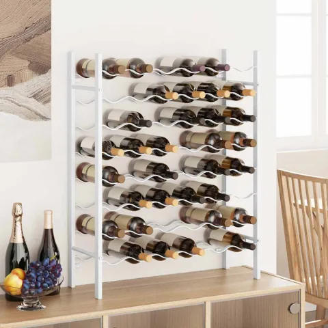 vidaXL Suport sticle de vin, 48 sticle, metal