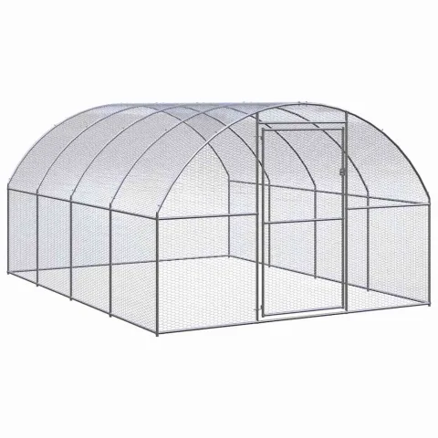 vidaXL Coteț de găini pentru exterior, 3x4x2 m, oțel zincat