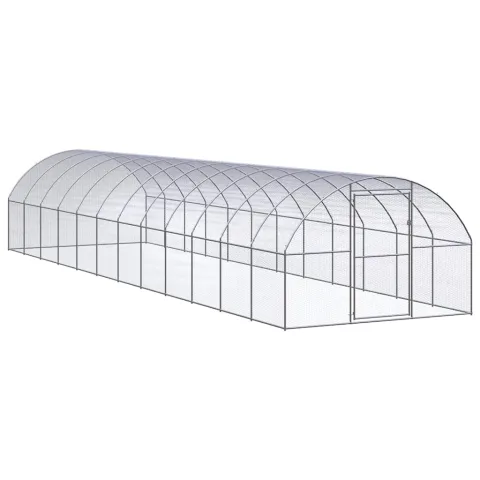 vidaXL Coteț de găini pentru exterior, 3x12x2 m, oțel zincat