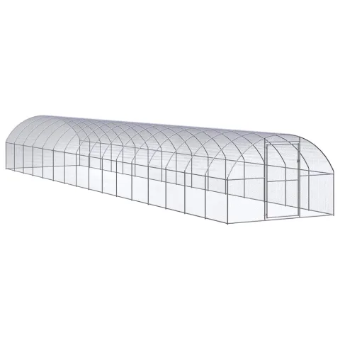 vidaXL Coteț de găini pentru exterior, 3x16x2 m, oțel zincat