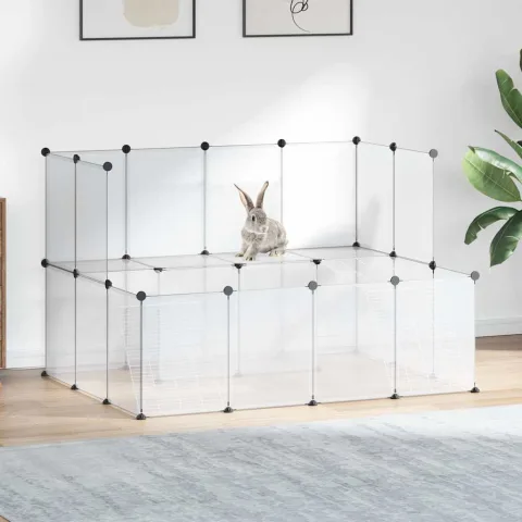 vidaXL Cușcă pentru animale mici transparent 143x107x93 cm PP și oțel