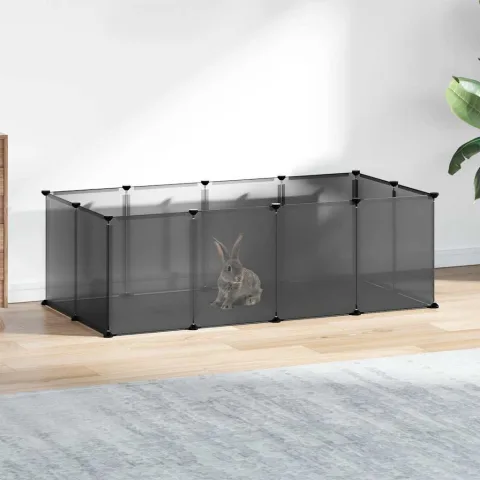 vidaXL Cușcă pentru animale mici, negru, 144x74x46,5 cm, PP și oțel