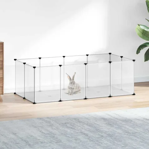 vidaXL Cușcă pentru animale mici transparent 144x74x46,5 cm PP și oțel