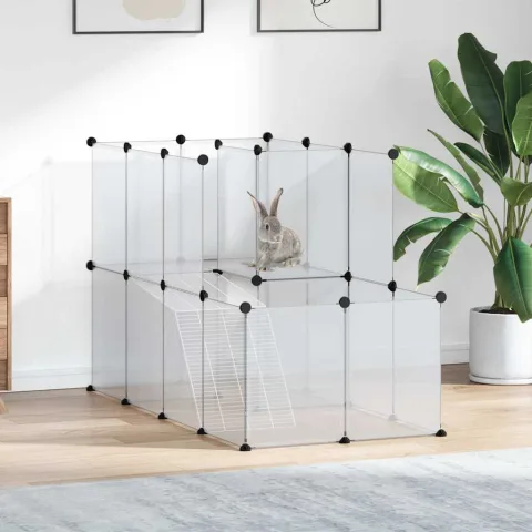 vidaXL Cușcă pentru animale mici transparent 142x74x93 cm PP și oțel