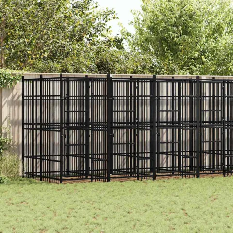 vidaXL Padoc pentru câini de exterior, 12,9 m², oțel
