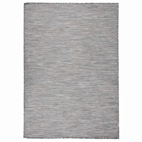 vidaXL Covor de exterior, maro şi albastru, 140x200 cm, țesătură plată