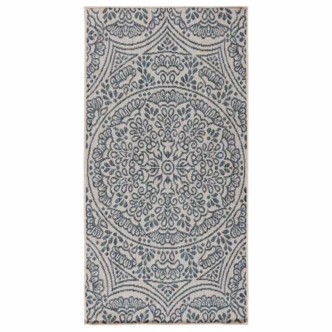 vidaXL Covor de exterior, model albastru, 100x200 cm, țesătură plată
