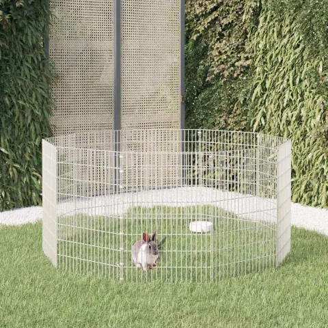 vidaXL Adăpost pentru animale cu 10 panouri, 54x80 cm, fier galvanizat