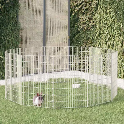 vidaXL Adăpost pentru animale cu 12 panouri, 54x80 cm, fier galvanizat