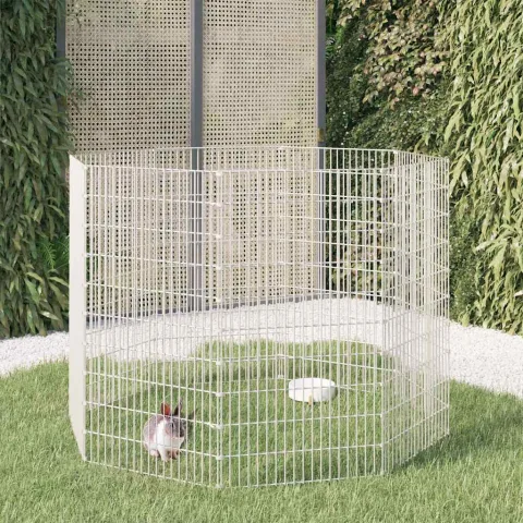 vidaXL Țarc pentru animale crescute în libertate, cu 8 panouri, 54x100 cm, fier galvanizat