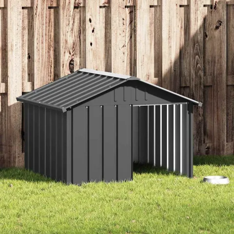 vidaXL Casă pentru câini antracit 116,5x103x81,5 cm oțel galvanizat
