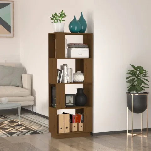 vidaXL Bibliotecă/Separator cameră maro miere 51x25x132 cm lemn pin