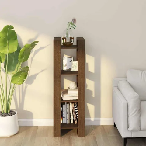 vidaXL Bibliotecă/Separator cameră maro miere 41x35x125 cm lemn masiv