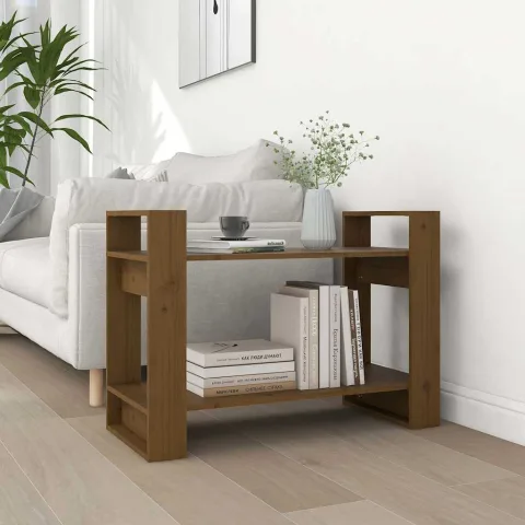 vidaXL Bibliotecă/Separator cameră maro miere 80x35x56,5 cm lemn masiv