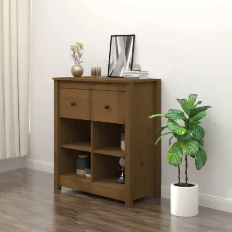 vidaXL Servantă, maro miere, 70x35x80 cm, lemn masiv de pin