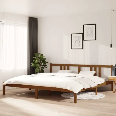 vidaXL Cadru de pat, maro miere, 200x200 cm, lemn masiv de pin