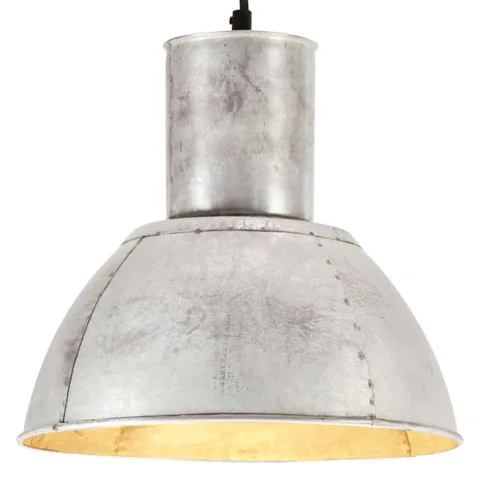 vidaXL Lampă suspendată, 25 W, argintiu, rotund, 28,5 cm, E27