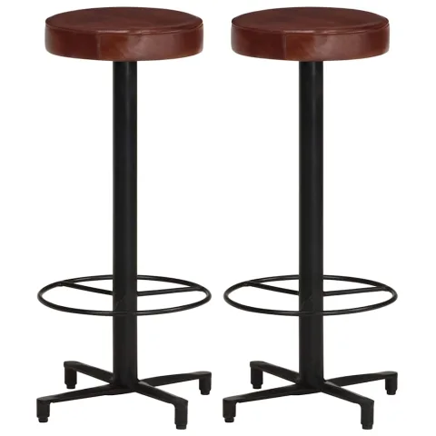 vidaXL Scaune de bar, 2 buc., 76 cm, piele naturală