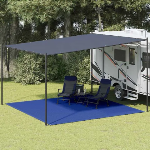 vidaXL Covor pentru cort, albastru, 400x400 cm, HDPE