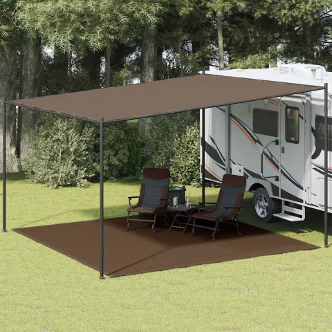 vidaXL Covor pentru cort, maro, 400x400 cm
