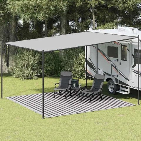 vidaXL Covor cort, antracit și alb, 400x400 cm, HDPE