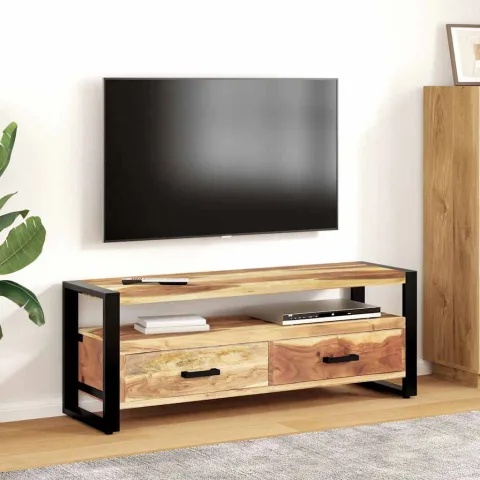 vidaXL Comodă TV, 120 x 35 x 45 cm, lemn masiv cu finisaj miere