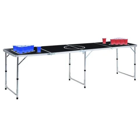 vidaXL Masă de joc ping pong și bere cu căni și bile, pliantă, 240 cm