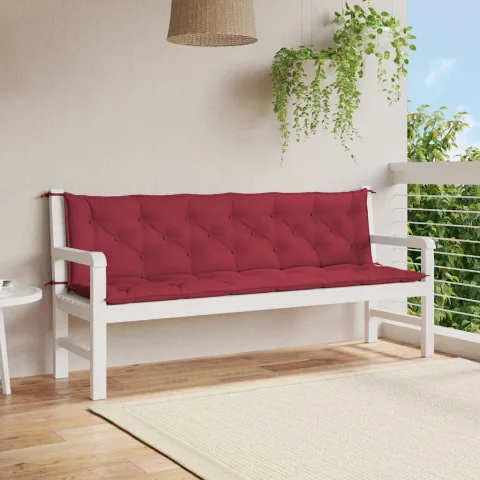 vidaXL Pernă bancă de grădină roșu vin 200x(50+50)x7cm material oxford