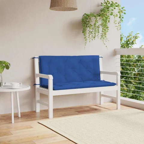 vidaXL Pernă bancă de grădină albastru 120x(50+50)x7cm material oxford