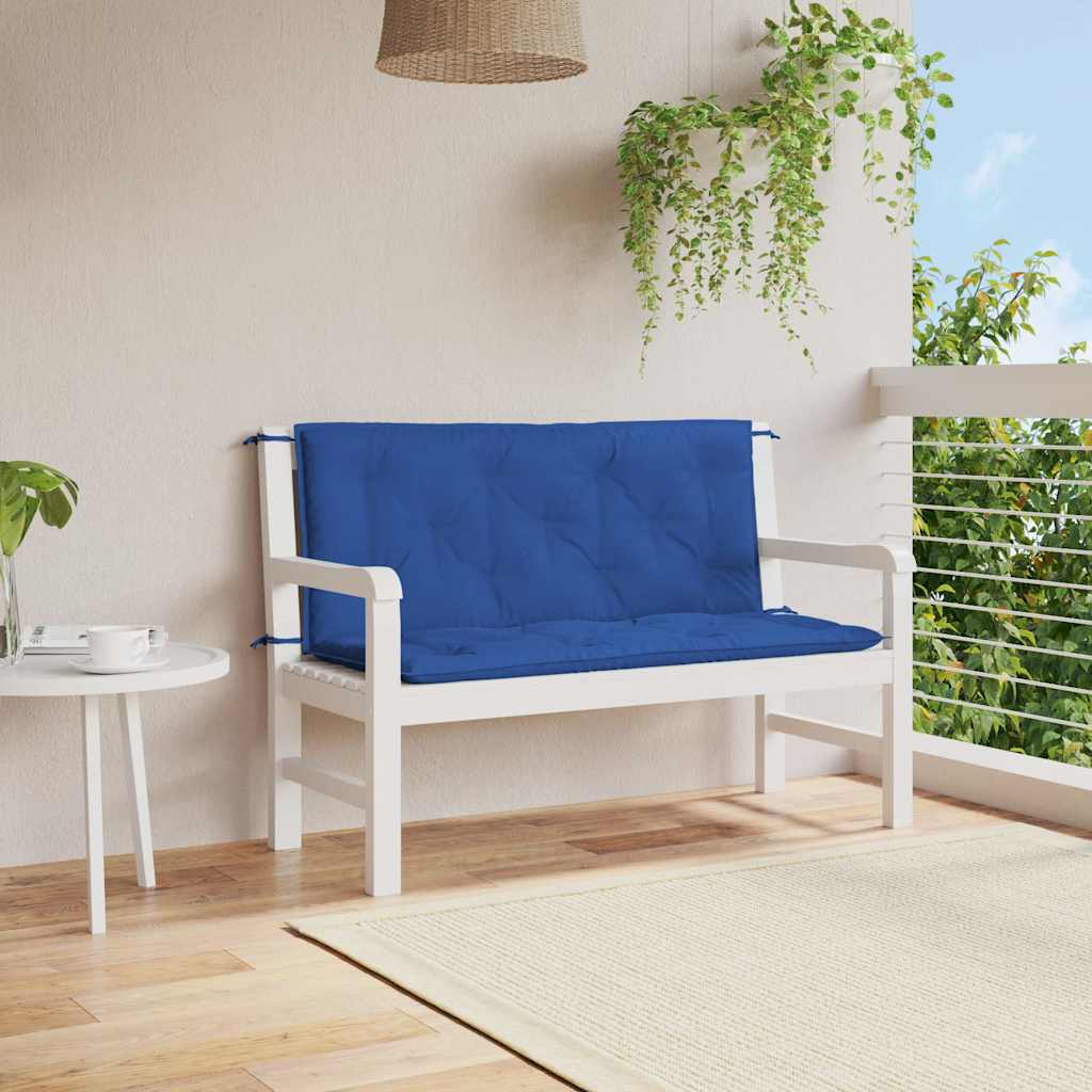 vidaXL Pernă bancă de grădină albastru 120x(50+50)x7cm material oxford