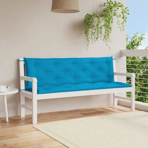 vidaXL Pernă de bancă albastru deschis 150x(50+50)x7cm material oxford