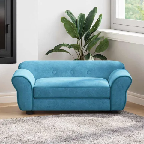 vidaXL Canapea pentru câini, turcoaz, 72x45x30 cm, pluș