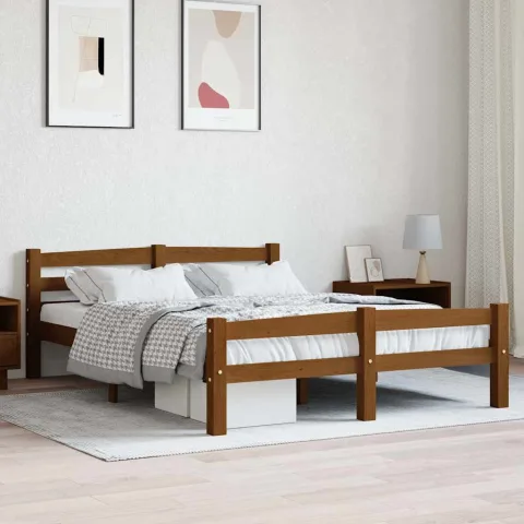 vidaXL Cadru de pat, maro miere, 120x200 cm, lemn masiv de pin