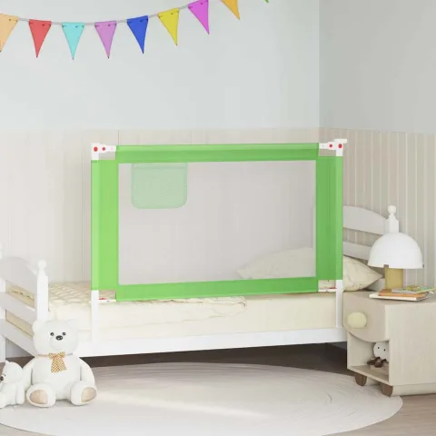 vidaXL Balustradă de protecție pat copii, verde, 120x25 cm, textil