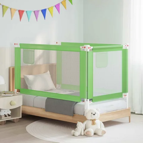 vidaXL Balustradă de protecție pat copii, verde, 150x25 cm, textil