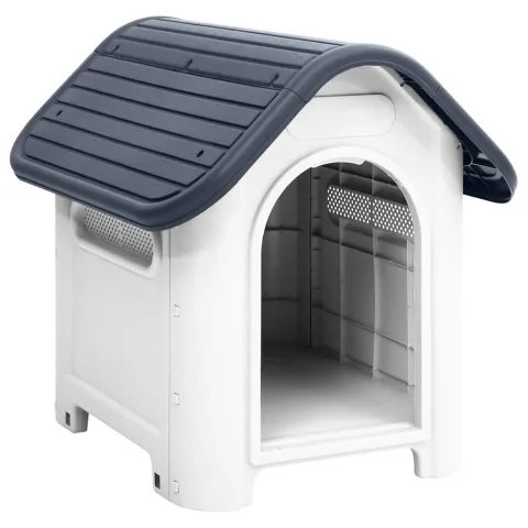 vidaXL Cușcă pentru câini gri 59x75x66 cm polipropilenă