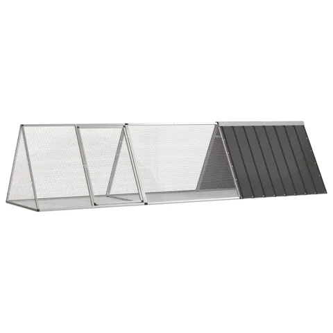 vidaXL Cușcă pentru iepuri, antracit, 302,5x80,5x71 cm, oțel galvanizat