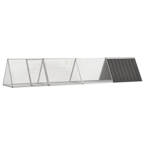 vidaXL Cușcă pentru iepuri, antracit 403,5x80,5x71 cm oțel galvanizat