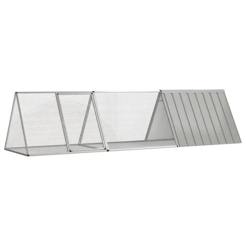 vidaXL Cușcă pentru iepuri gri 302,5x80,5x71 cm oțel galvanizat
