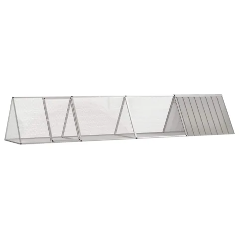 vidaXL Cușcă pentru iepuri, gri, 403,5x80,5x71 cm, oțel galvanizat