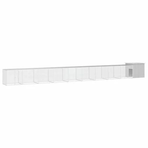 vidaXL Coteț pentru păsări, gri, 1000x91x100 cm, oțel galvanizat