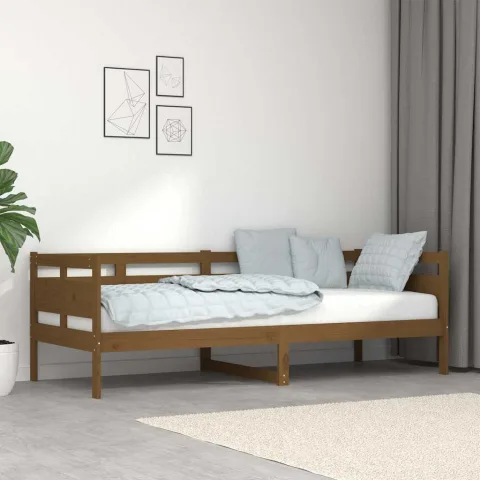 vidaXL Pat de zi, maro miere, 80x200 cm, lemn masiv de pin