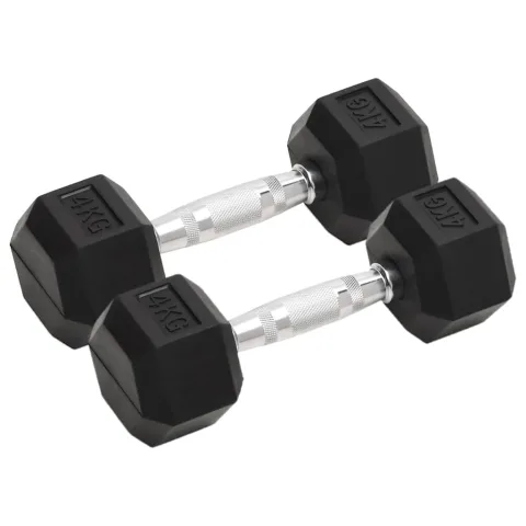 vidaXL Gantere, 2 buc., 4 kg, total fontă