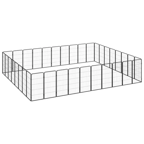 vidaXL Țarc câini 36 panouri negru 50x100 cm oțel vopsit electrostatic
