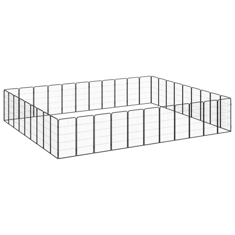 vidaXL Țarc câini 40 panouri negru 50x100 cm oțel vopsit electrostatic