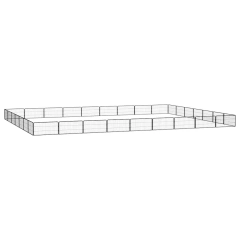 vidaXL Țarc câini 32 panouri negru 100x50 cm oțel vopsit electrostatic
