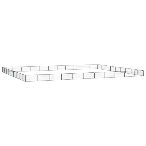 vidaXL Țarc câini 40 panouri negru 100x50 cm oțel vopsit electrostatic