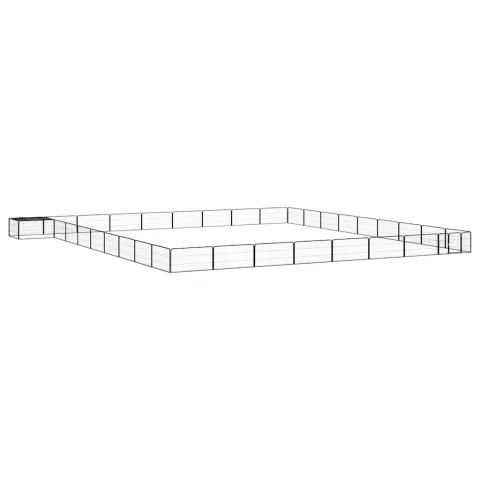 vidaXL Țarc câini 36 panouri negru 100x50 cm oțel vopsit electrostatic
