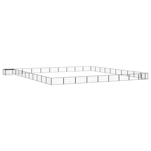 vidaXL Țarc câini 40 panouri negru 100x50 cm oțel vopsit electrostatic