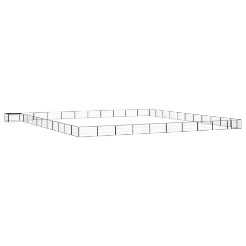 vidaXL Țarc câini 44 panouri negru 100x50 cm oțel vopsit electrostatic